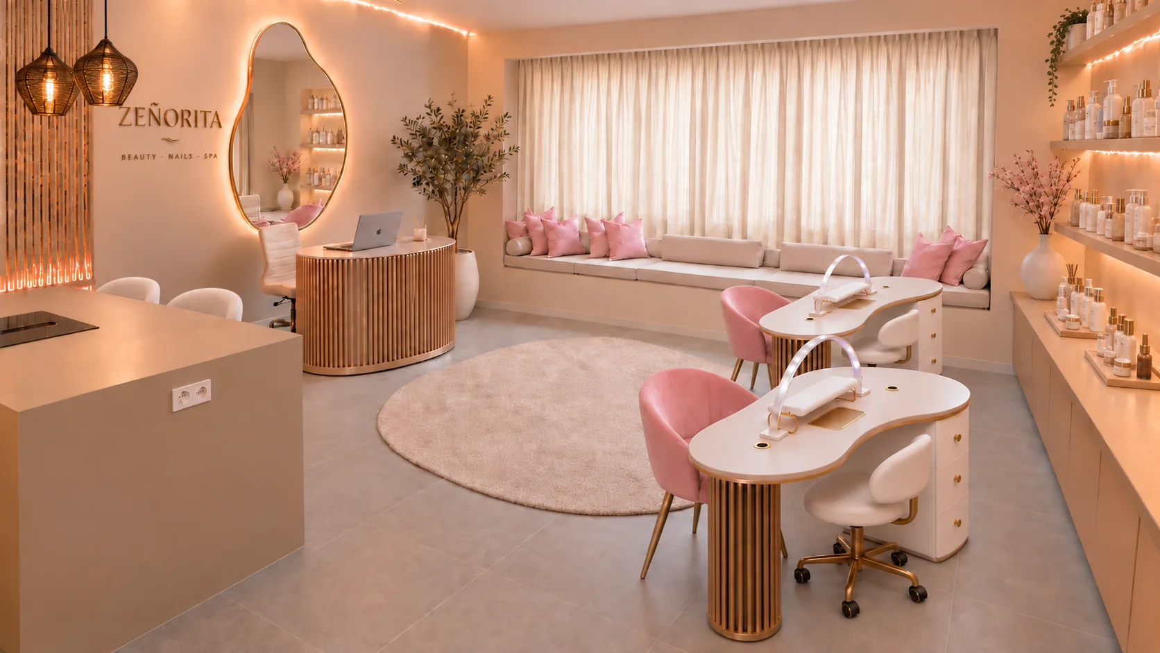 Interieur van ZEÑORITA Nails, Beauty en Spa in Raversijde